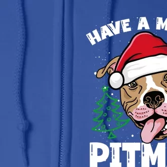 Have A Merry Pitmas Dog Owner Pitbull Dog Christmas Day Gift Full Zip Hoodie