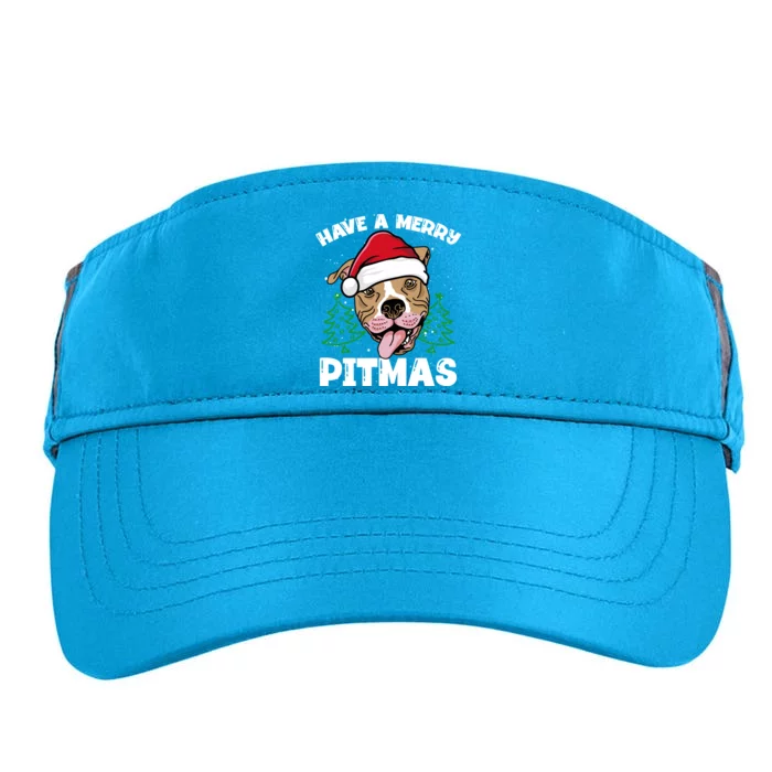 Have A Merry Pitmas Dog Owner Pitbull Dog Christmas Day Gift Adult Drive Performance Visor