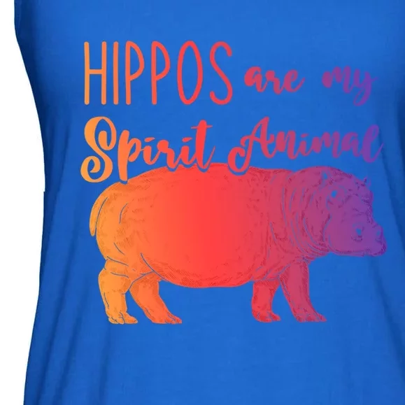 Hippos Are My Spirit Animal Hippo Gift Ladies Essential Flowy Tank