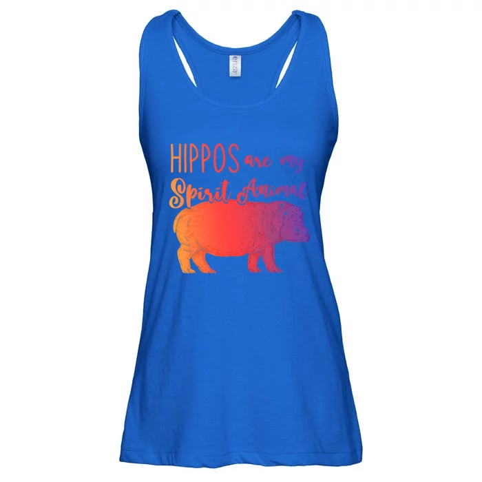 Hippos Are My Spirit Animal Hippo Gift Ladies Essential Flowy Tank