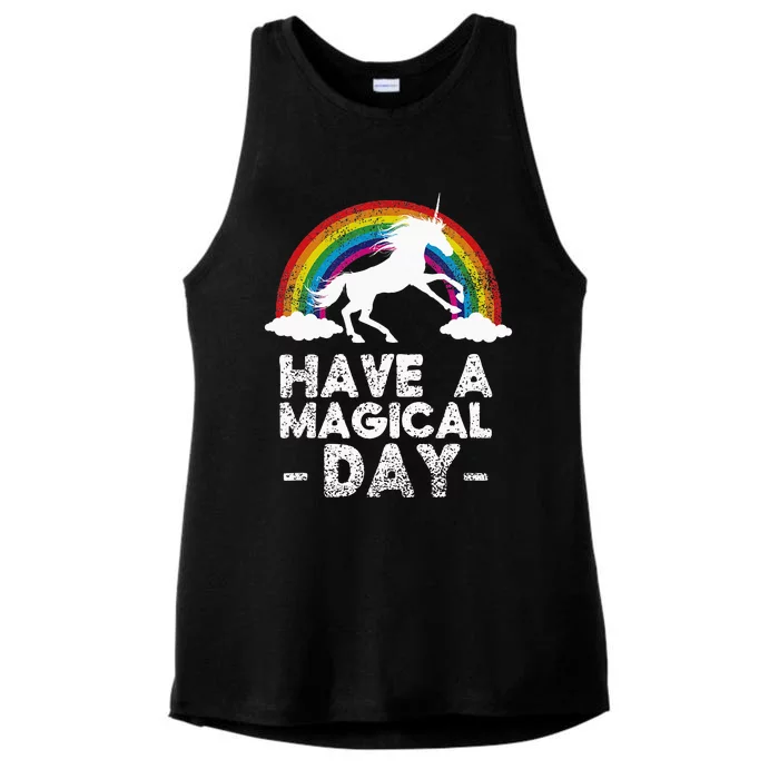 Have A Magical Day Unicorn Ladies Tri-Blend Wicking Tank