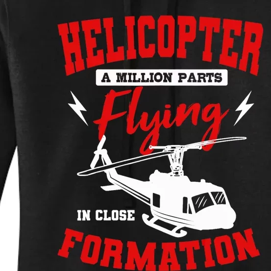 Helicopter A Million Parts Flying In Close Formation Heli Women's Pullover Hoodie