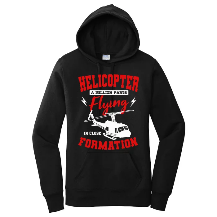 Helicopter A Million Parts Flying In Close Formation Heli Women's Pullover Hoodie