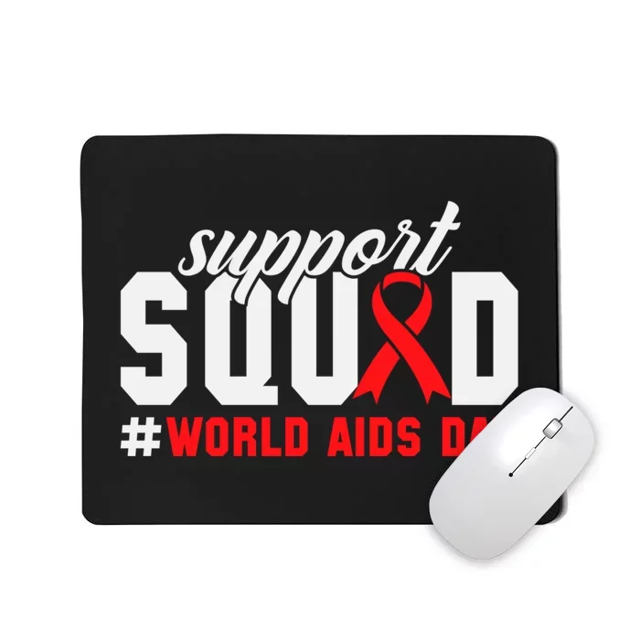 Hiv Awareness Month Support Hiv Red Ribbon Aids Awareness Long Sleeve Mousepad