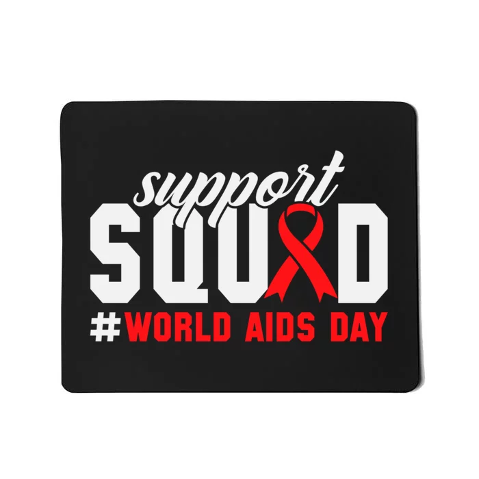 Hiv Awareness Month Support Hiv Red Ribbon Aids Awareness Long Sleeve Mousepad