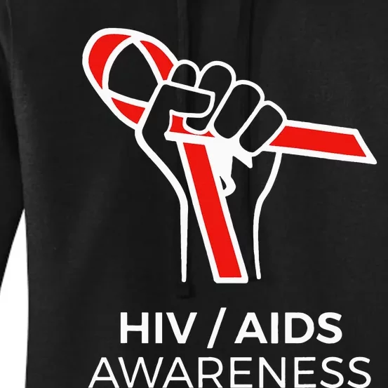 HIV Awareness Month Red Ribbon National AIDS Awareness Women's Pullover Hoodie