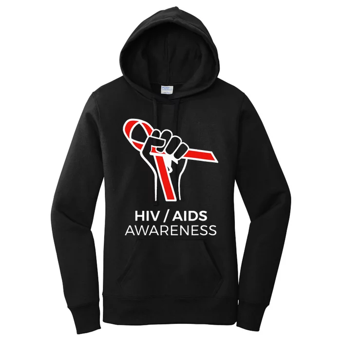 HIV Awareness Month Red Ribbon National AIDS Awareness Women's Pullover Hoodie