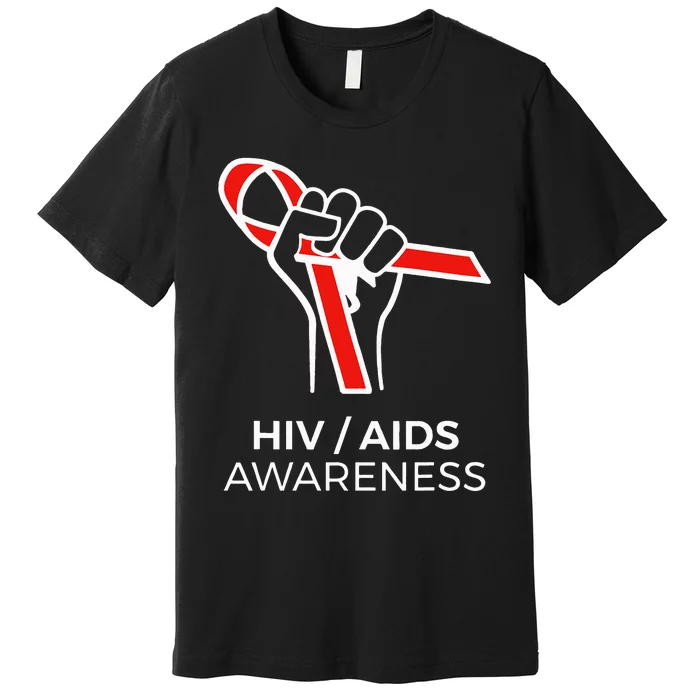 HIV Awareness Month Red Ribbon National AIDS Awareness Premium T-Shirt