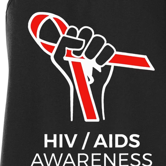 HIV Awareness Month Red Ribbon National AIDS Awareness Women's Racerback Tank