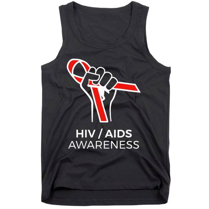 HIV Awareness Month Red Ribbon National AIDS Awareness Tank Top