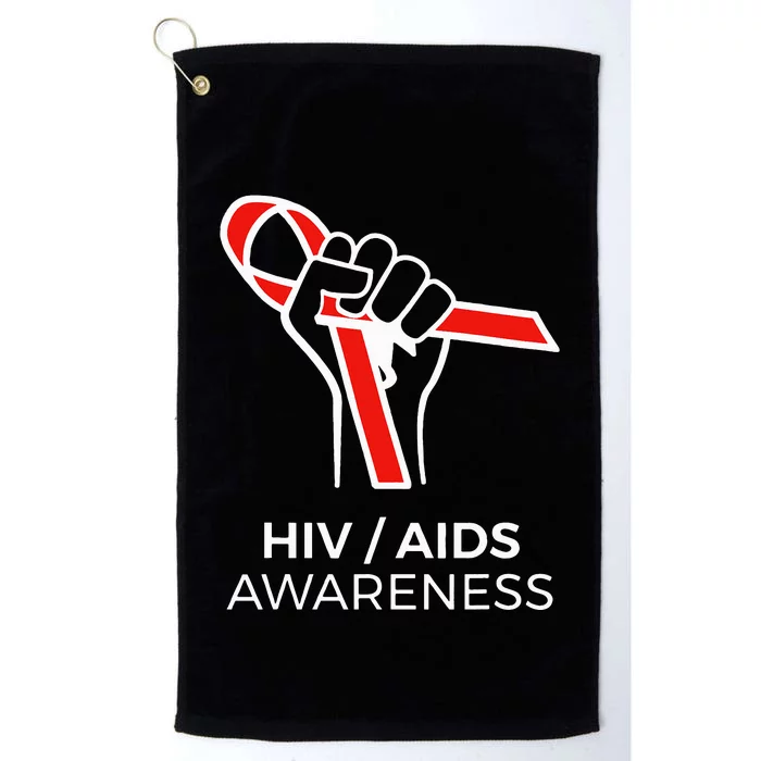 HIV Awareness Month Red Ribbon National AIDS Awareness Platinum Collection Golf Towel