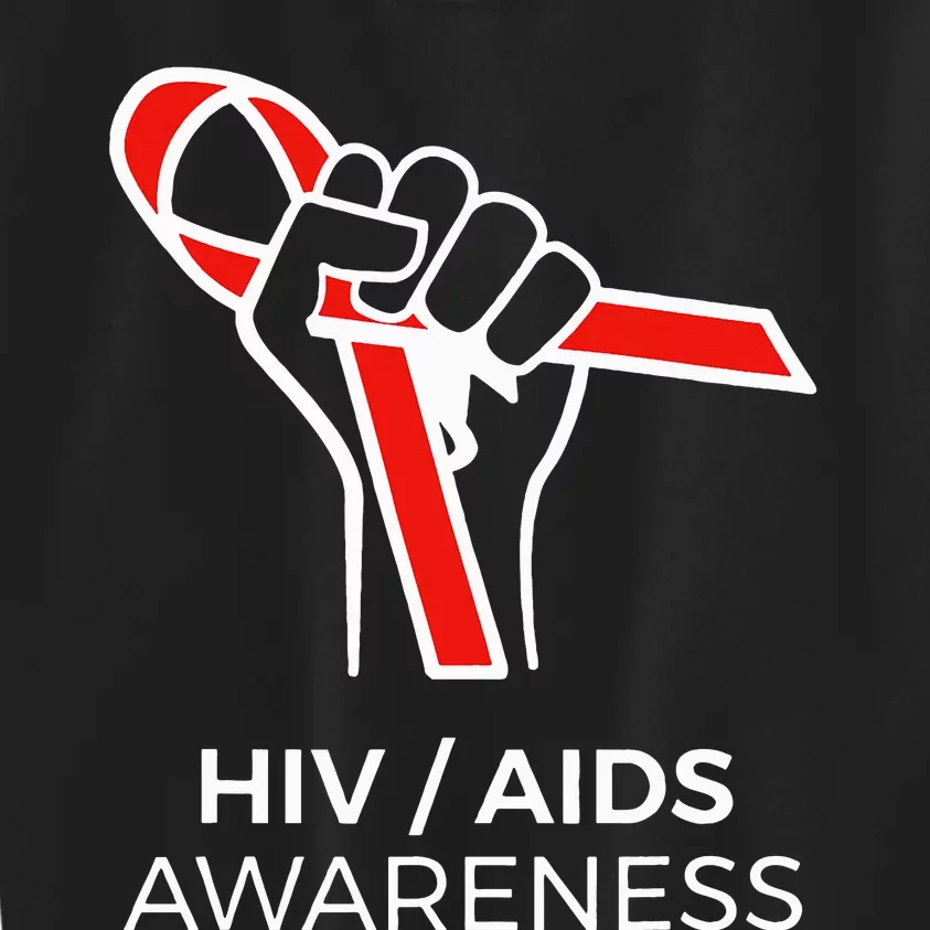 HIV Awareness Month Red Ribbon National AIDS Awareness Kids Sweatshirt