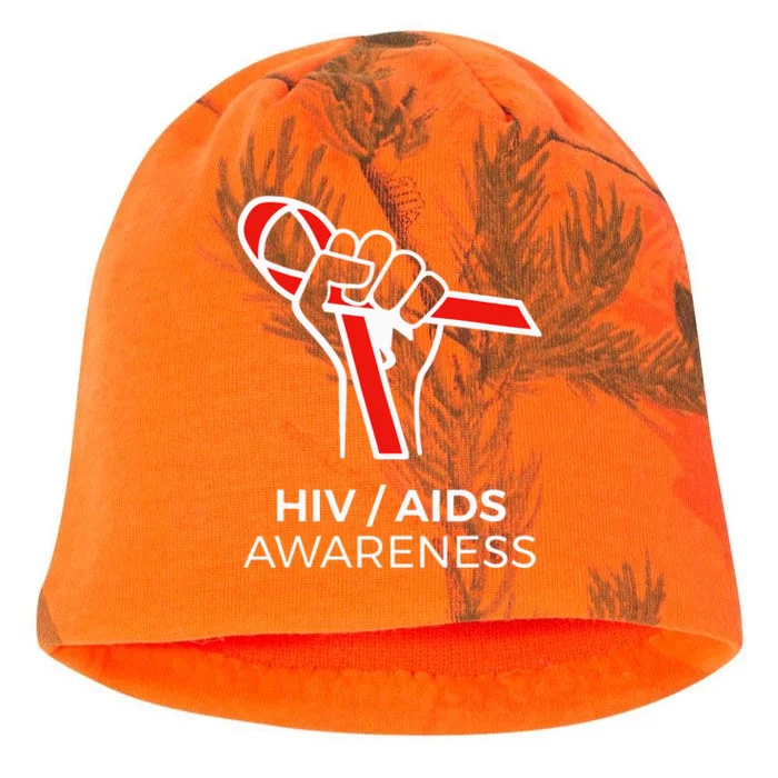 HIV Awareness Month Red Ribbon National AIDS Awareness Kati - Camo Knit Beanie