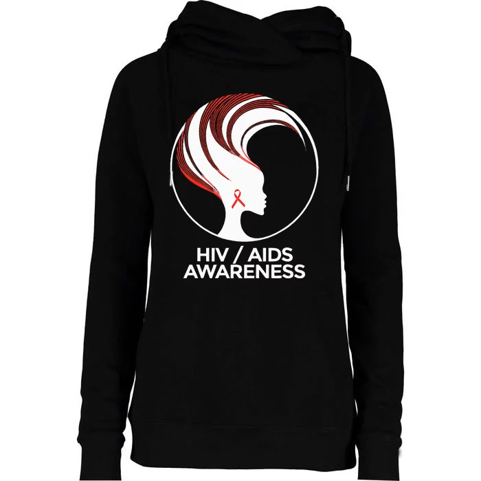 HIV Awareness Month AIDS Womens Funnel Neck Pullover Hood