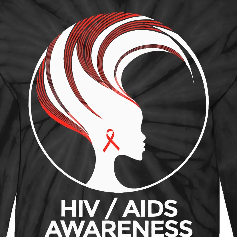 HIV Awareness Month AIDS Tie-Dye Long Sleeve Shirt