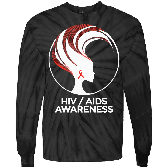 HIV Awareness Month AIDS Tie-Dye Long Sleeve Shirt