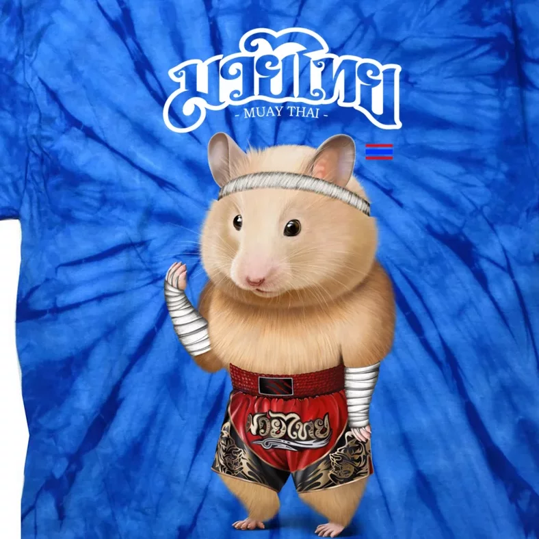 Hamster As Muay Thai Kick Boxing Champion Gift Tie-Dye T-Shirt