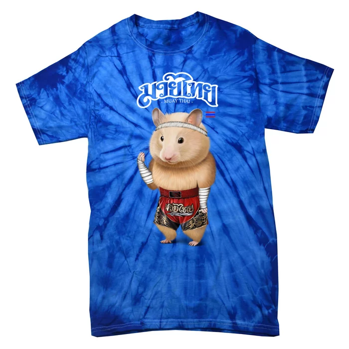 Hamster As Muay Thai Kick Boxing Champion Gift Tie-Dye T-Shirt