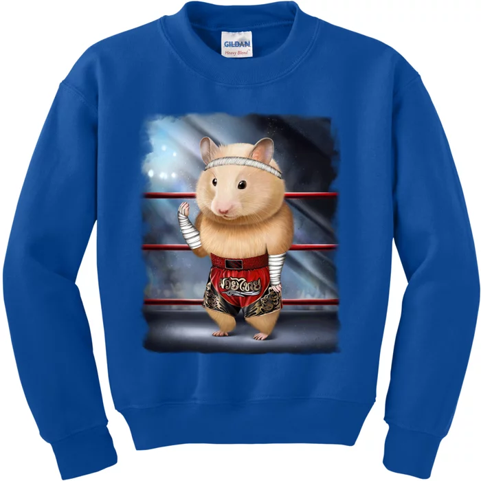 Hamster As Muay Thai Kick Boxing Champion Gift Kids Sweatshirt