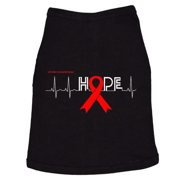 HOPE  Awareness Month Products Red Ribbon Stroke Awareness Doggie Tank