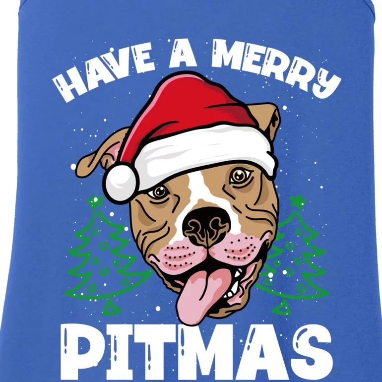 Have A Merry Pitmas Dog Owner Pitbull Dog Christmas Day Meaningful Gift Ladies Essential Tank