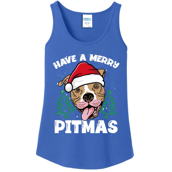 Have A Merry Pitmas Dog Owner Pitbull Dog Christmas Day Meaningful Gift Ladies Essential Tank