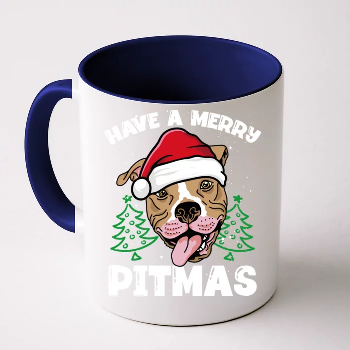 Have A Merry Pitmas Dog Owner Pitbull Dog Christmas Day Meaningful Gift Front & Back Coffee Mug