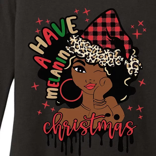 Have A Melanin Christmas African American Black Woman Xmas Womens CVC Long Sleeve Shirt