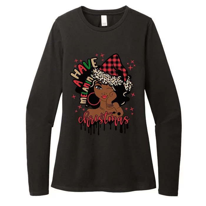 Have A Melanin Christmas African American Black Woman Xmas Womens CVC Long Sleeve Shirt