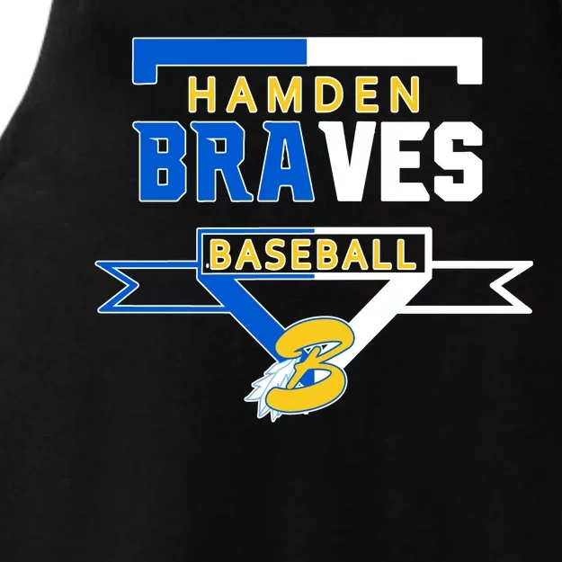 Hamden Braves Home Plate Baseball Fan Ladies Tri-Blend Wicking Tank