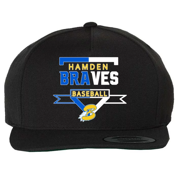 Hamden Braves Home Plate Baseball Fan Wool Snapback Cap