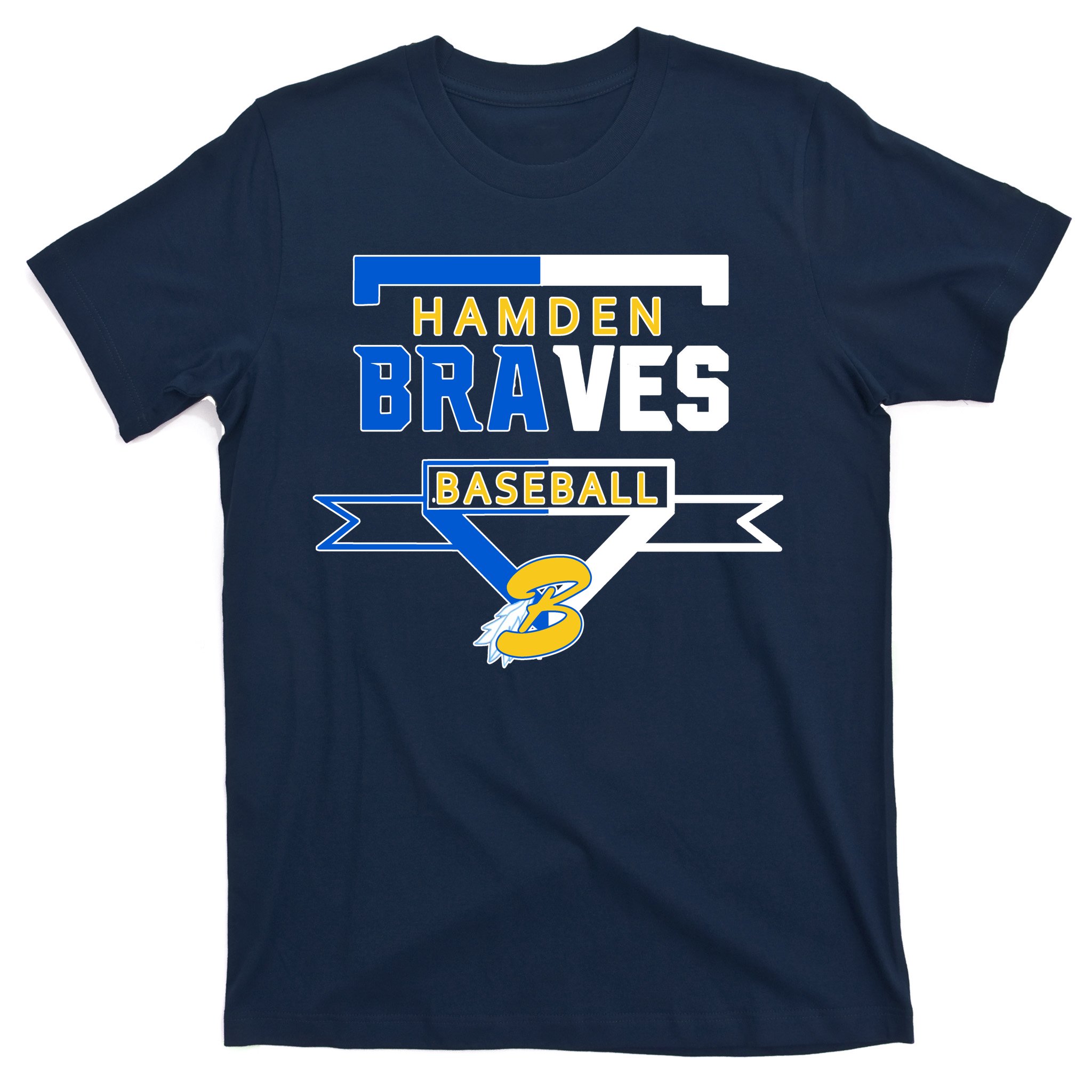 Hamden Braves Home Plate Baseball Fan T-Shirt