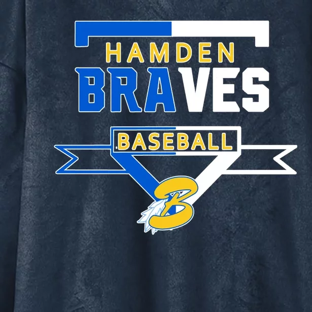 Hamden Braves Home Plate Baseball Fan Hooded Wearable Blanket