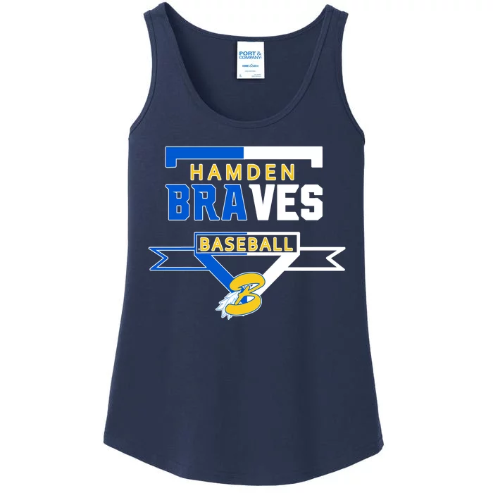 Hamden Braves Home Plate Baseball Fan Ladies Essential Tank