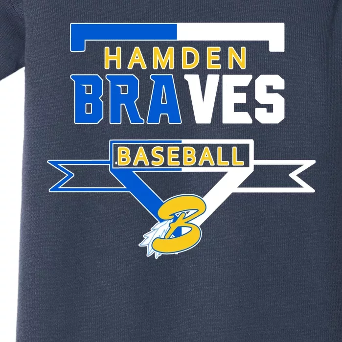 Hamden Braves Home Plate Baseball Fan Baby Bodysuit