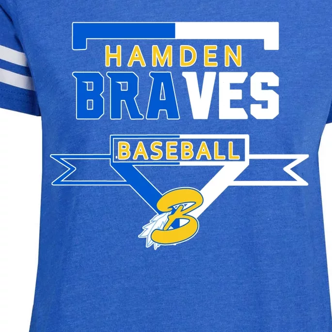 Hamden Braves Home Plate Baseball Fan Enza Ladies Jersey Football T-Shirt