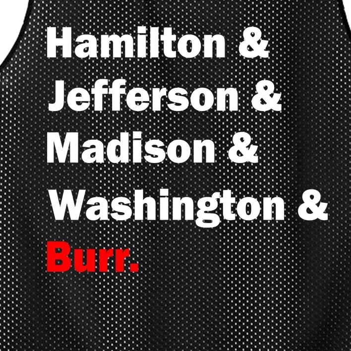 Hamilton & Jefferson & Madison & Washington & Burr. Mesh Reversible Basketball Jersey Tank