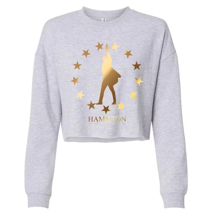 Hamilton An American Musical Golden Stars Cropped Pullover Crew