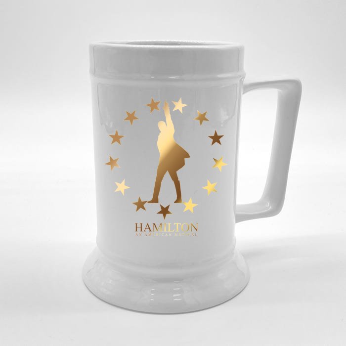 Hamilton An American Musical Golden Stars Front & Back Beer Stein