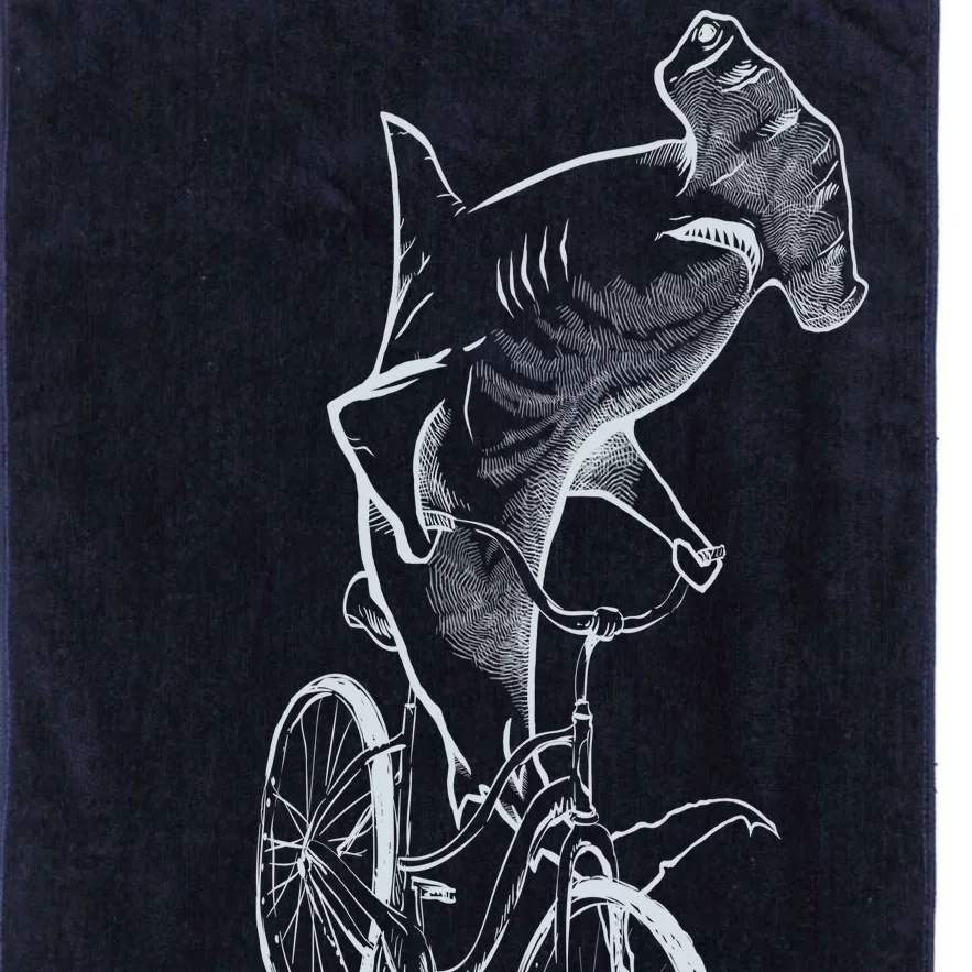 Hammerhead Shark Riding Bicycle Platinum Collection Golf Towel