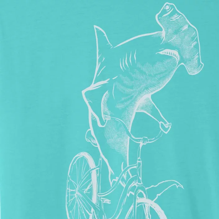 Hammerhead Shark Riding Bicycle ChromaSoft Performance T-Shirt