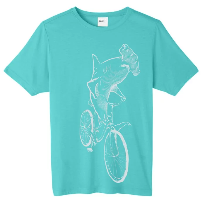 Hammerhead Shark Riding Bicycle ChromaSoft Performance T-Shirt