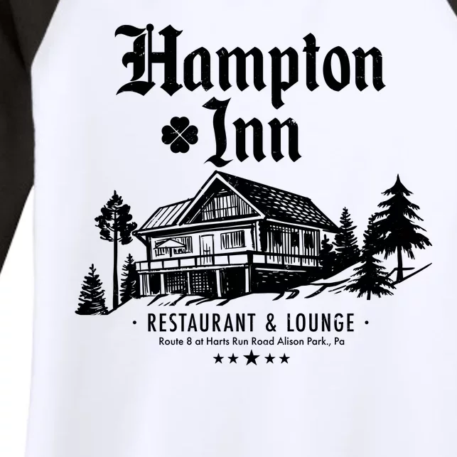 Hampton Inn Restaurant And Lounge Hotel Lodge Women's Tri-Blend 3/4-Sleeve Raglan Shirt