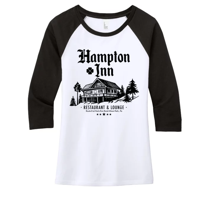 Hampton Inn Restaurant And Lounge Hotel Lodge Women's Tri-Blend 3/4-Sleeve Raglan Shirt