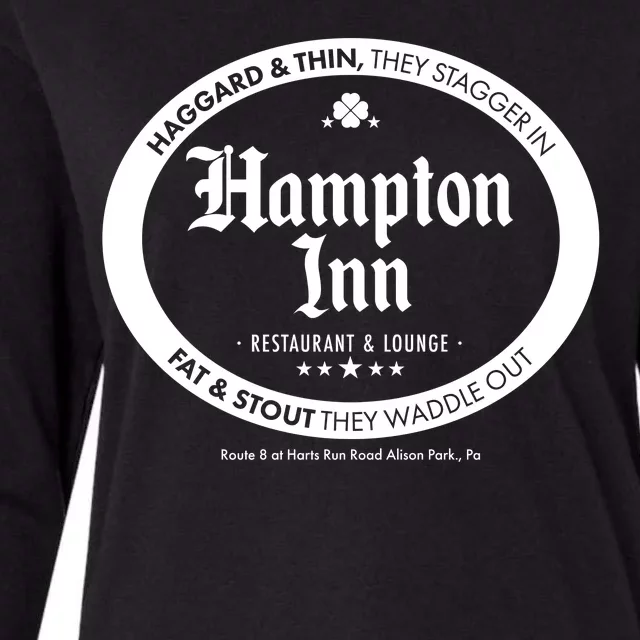 Hampton Inn Restaurant And Lounge Logo Womens Cotton Relaxed Long Sleeve T-Shirt