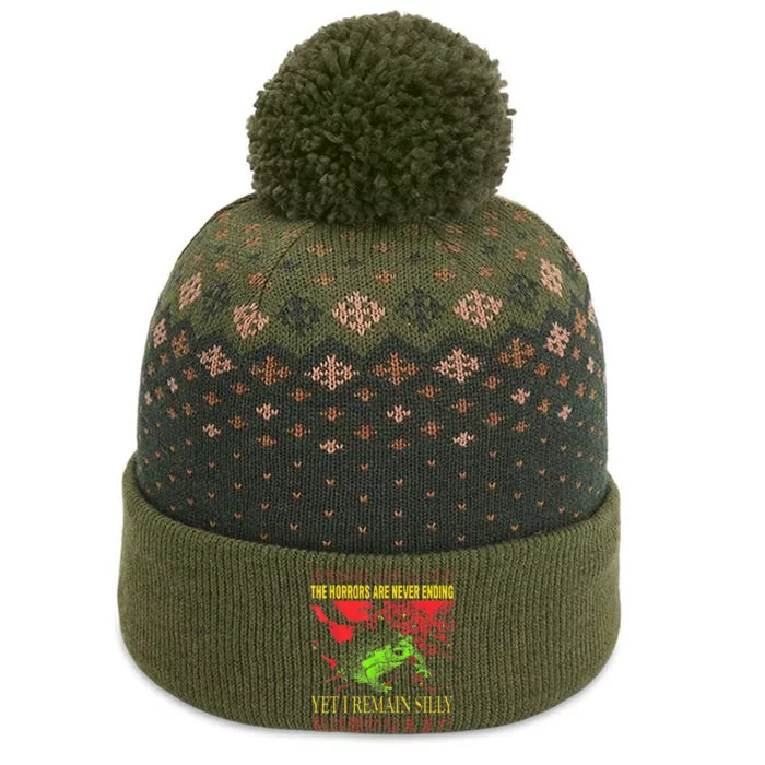 Horrors Are Never Ending Yet I Remain Silly Japanese Frog The Baniff Cuffed Pom Beanie