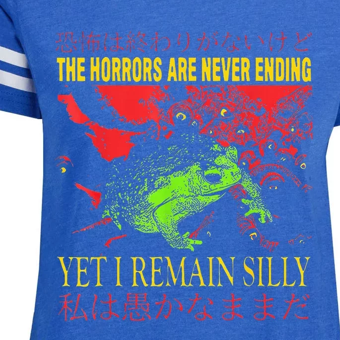 Horrors Are Never Ending Yet I Remain Silly Japanese Frog Enza Ladies Jersey Football T-Shirt