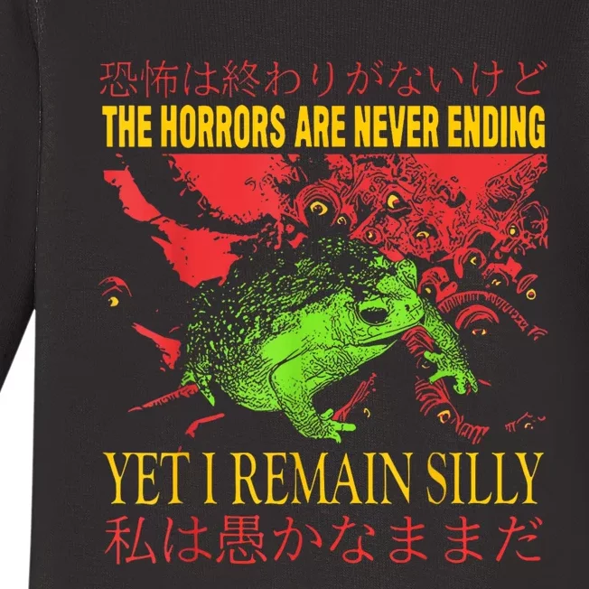 Horrors Are Never Ending Yet I Remain Silly Japanese Frog Baby Long Sleeve Bodysuit