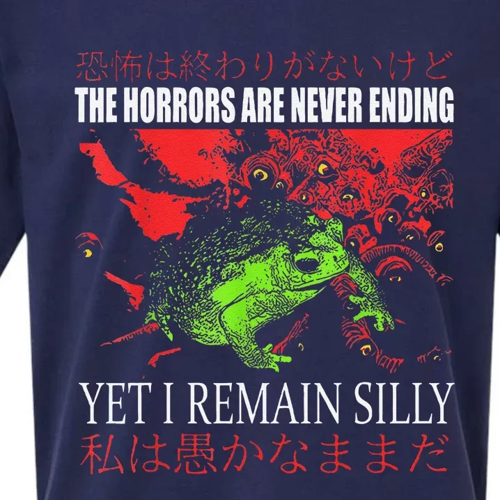 Horrors Are Never Ending Yet I Remain Silly Japanese Frog Sueded Cloud Jersey T-Shirt