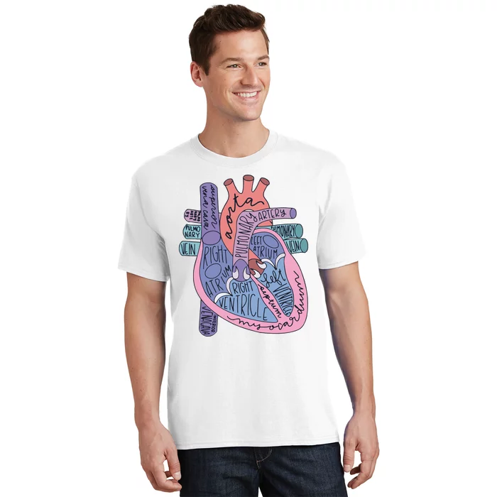 Heart Anatomy Nursing School Cardiologist Anatomical Heart T-Shirt